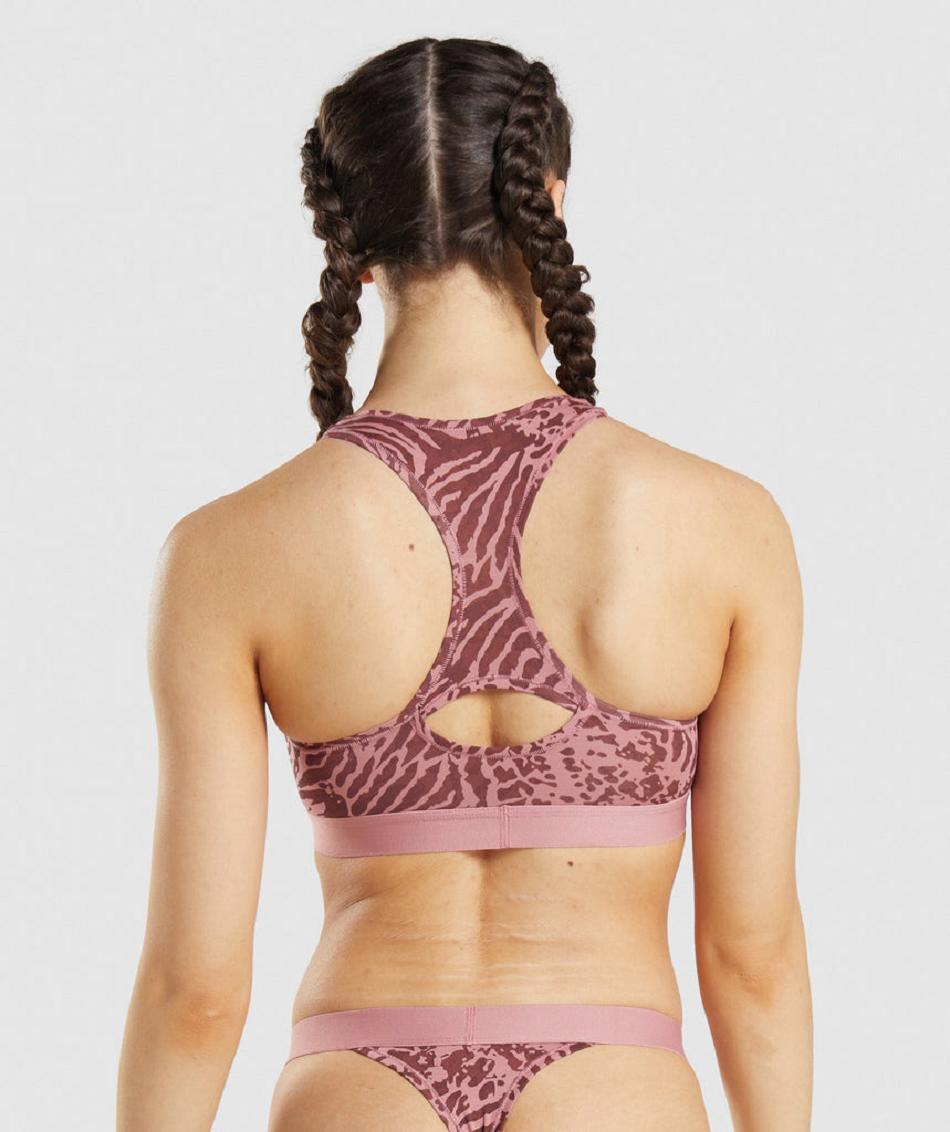 Gymshark Cotton Ženske Bralette Roze | HR 3174XYU